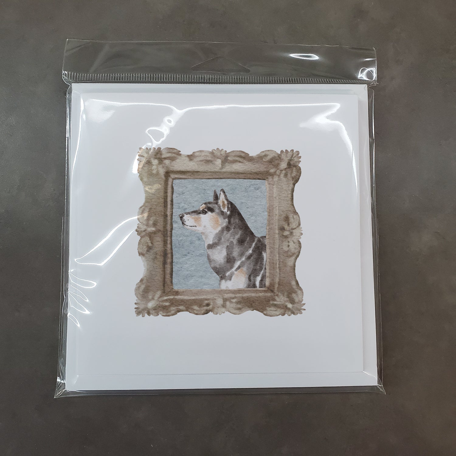 Shiba Inu Sesame Side View Pretty as a Picture Square Greeting Cards and Envelopes Pack of 8 Blank Cards with Envelopes Blank Thank You Note Greeting Cards Stationery