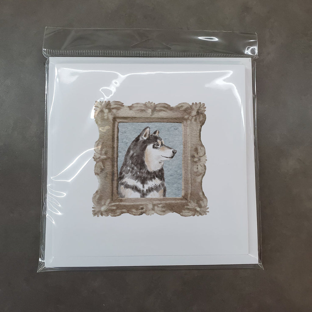 Shiba Inu Sesame Side View 2 Pretty as a Picture Square Greeting Cards and Envelopes Pack of 8 Blank Cards with Envelopes Blank Thank You Note Greeting Cards Stationery