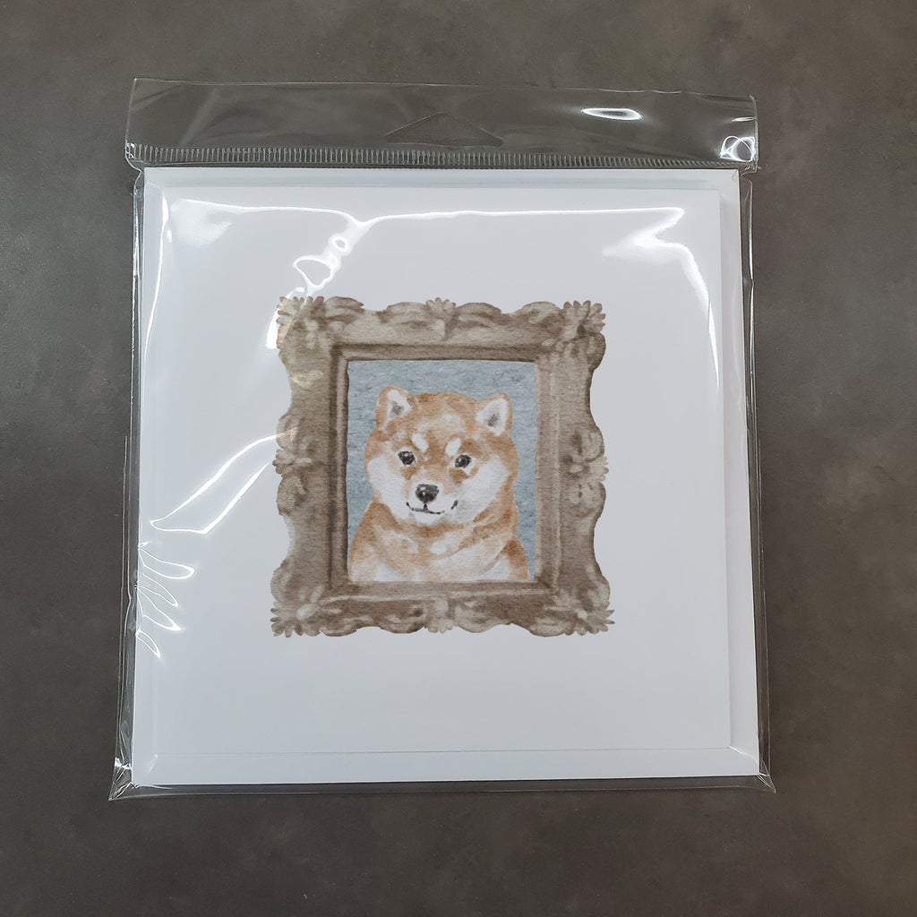 Shiba Inu Red Puppy Pretty as a Picture Square Greeting Cards and Envelopes Pack of 8 Blank Cards with Envelopes Blank Thank You Note Greeting Cards Stationery