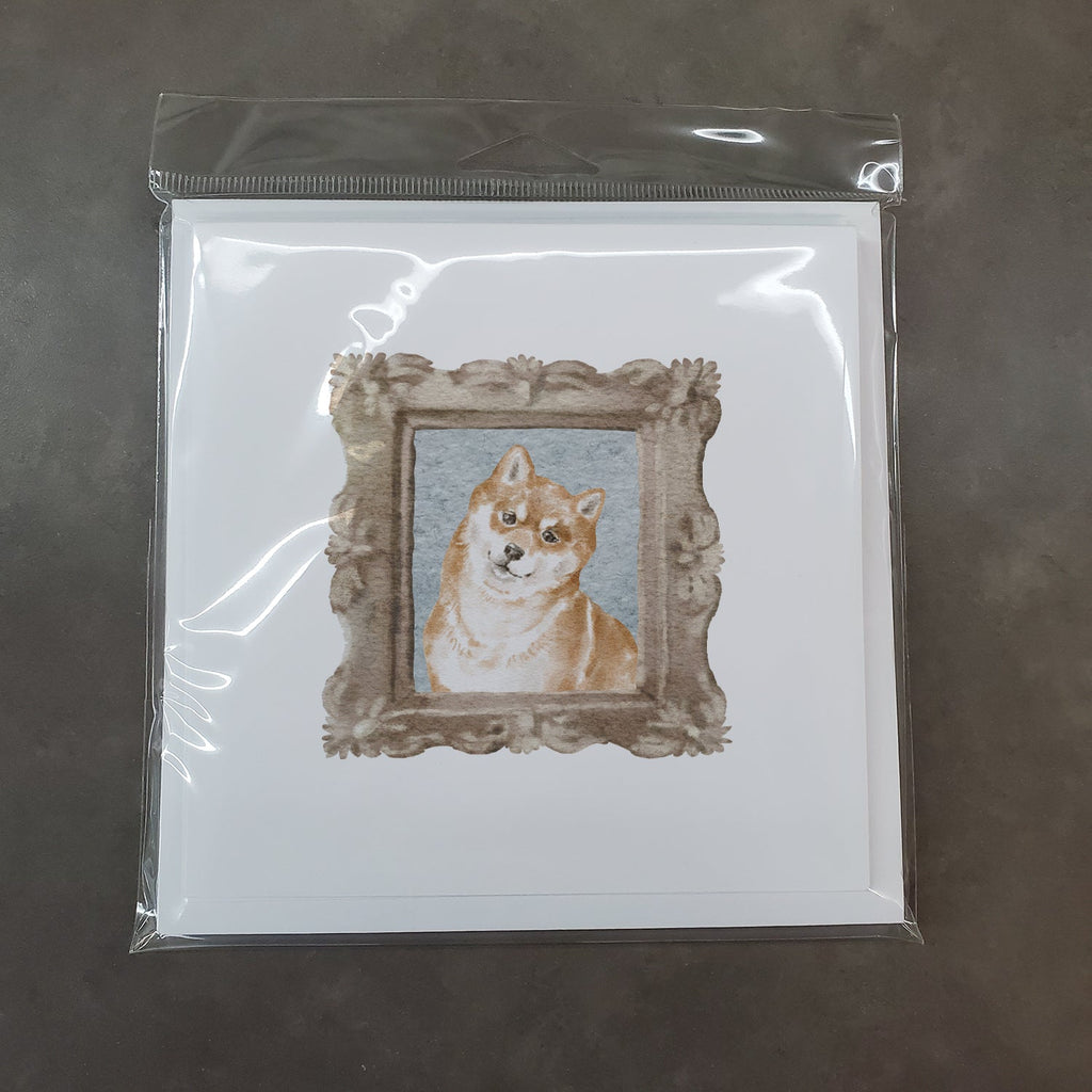 Shiba Inu Red Head Tilt Pretty as a Picture Square Greeting Cards and Envelopes Pack of 8 Blank Cards with Envelopes Blank Thank You Note Greeting Cards Stationery