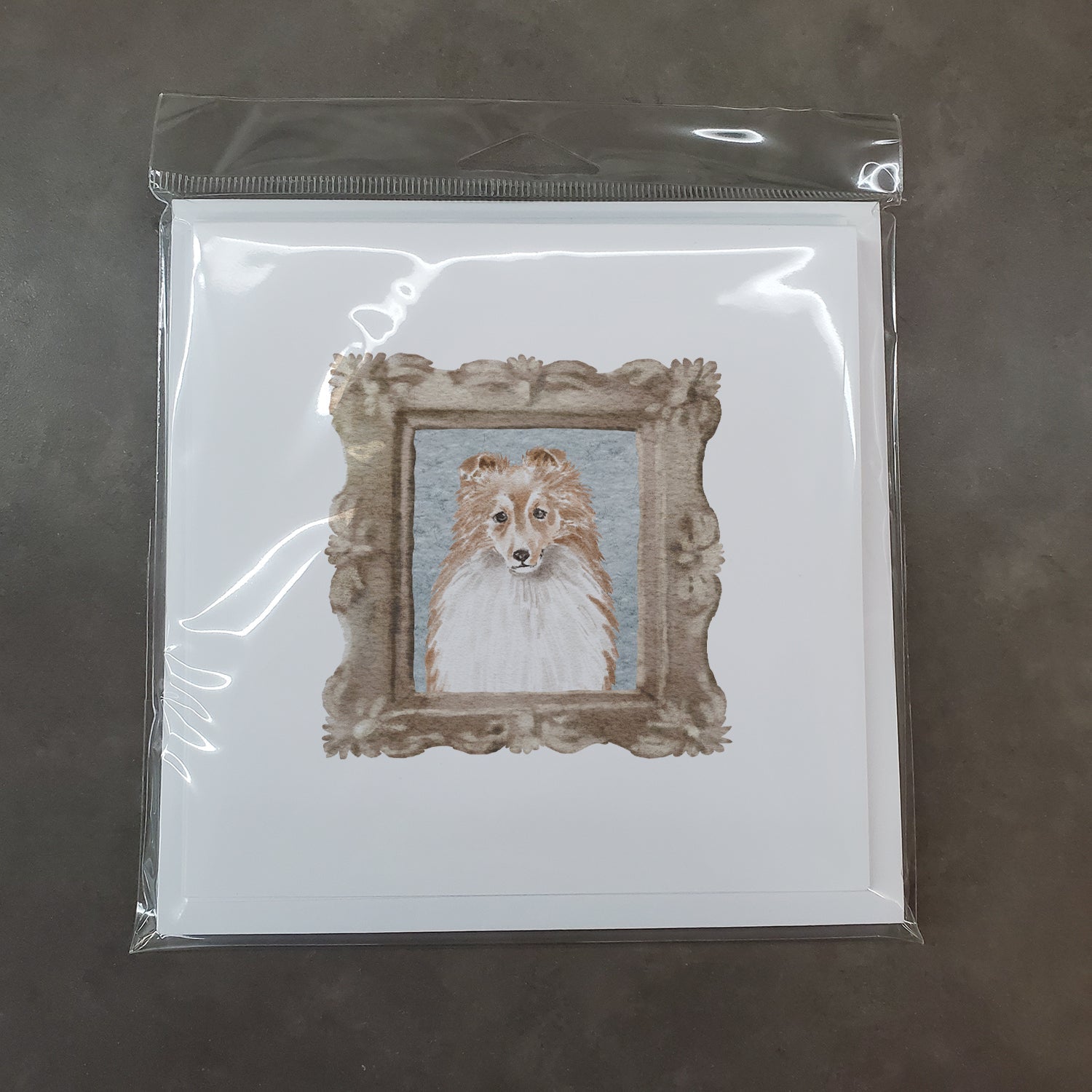 Sheltie Sable Front View Pretty as a Picture Square Greeting Cards and Envelopes Pack of 8 Blank Cards with Envelopes Blank Thank You Note Greeting Cards Stationery
