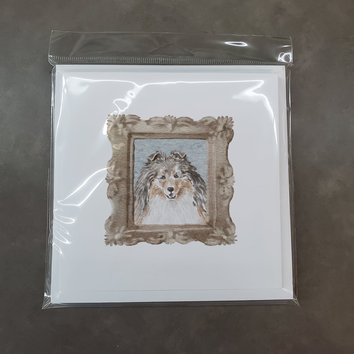Sheltie Sable Smile Pretty as a Picture Square Greeting Cards and Envelopes Pack of 8 Blank Cards with Envelopes Blank Thank You Note Greeting Cards Stationery