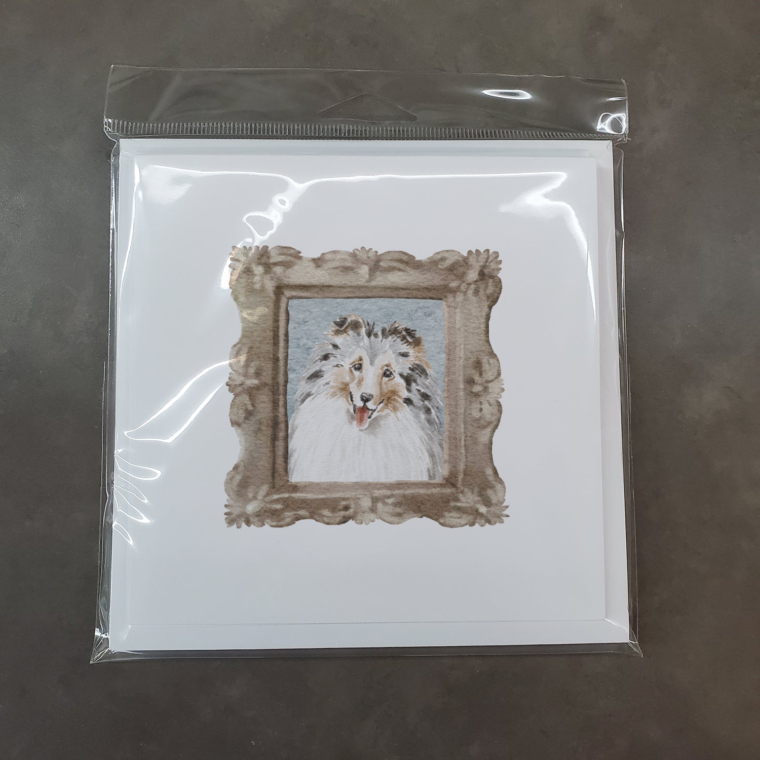 Sheltie Blue Merle Smile Pretty as a Picture Square Greeting Cards and Envelopes Pack of 8 Blank Cards with Envelopes Blank Thank You Note Greeting Cards Stationery