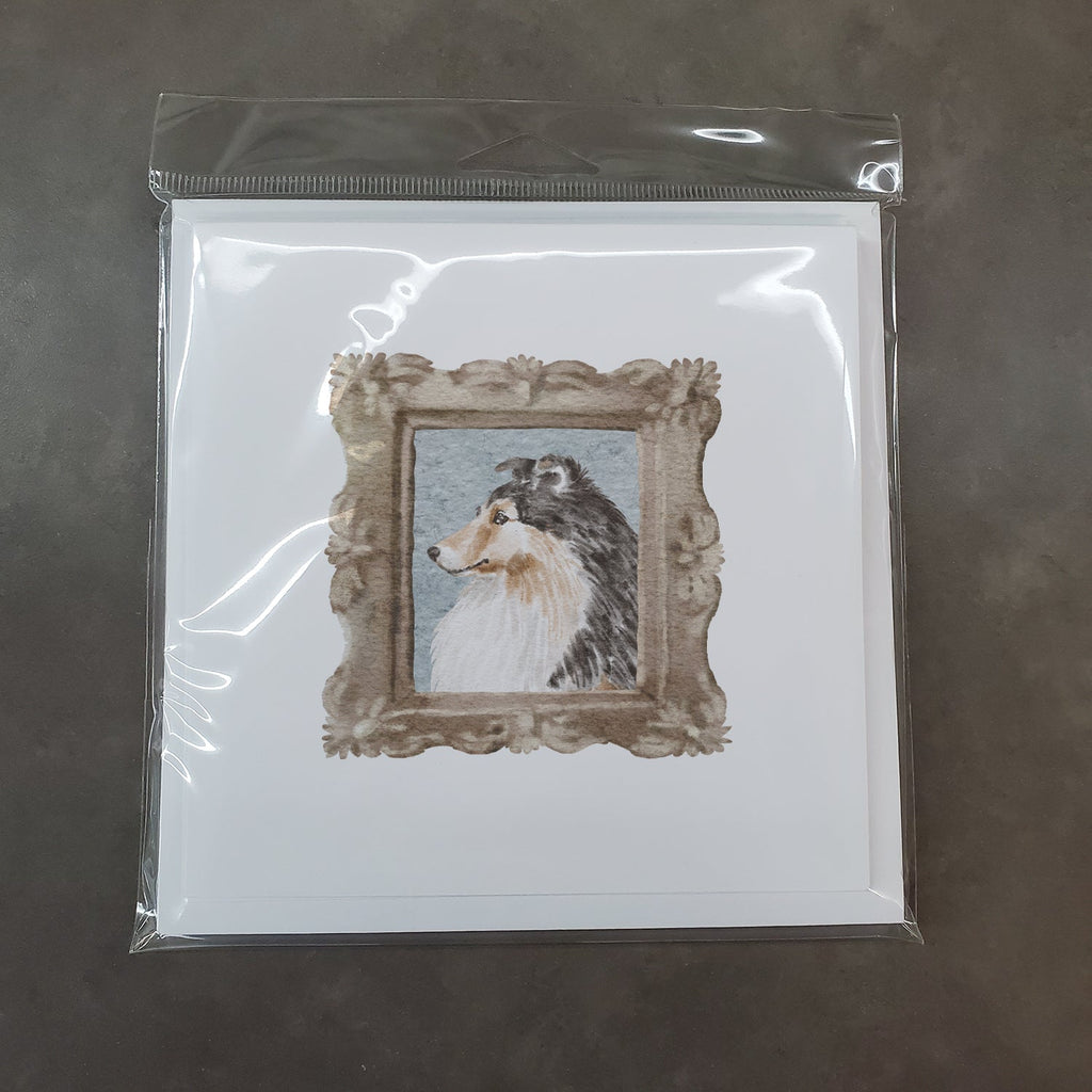 Sheltie Sable Side View Pretty as a Picture Square Greeting Cards and Envelopes Pack of 8 Blank Cards with Envelopes Blank Thank You Note Greeting Cards Stationery