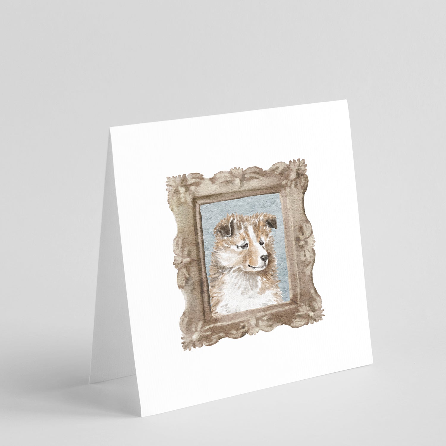 Sheltie Sable Puppy Side View Pretty as a Picture Square Greeting Cards and Envelopes Pack of 8 Blank Cards with Envelopes Blank Thank You Note Greeting Cards Stationery