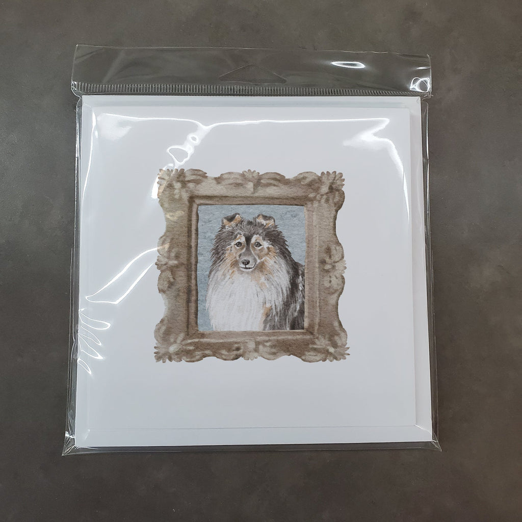 Sheltie Sable Front View 2 Pretty as a Picture Square Greeting Cards and Envelopes Pack of 8 Blank Cards with Envelopes Blank Thank You Note Greeting Cards Stationery