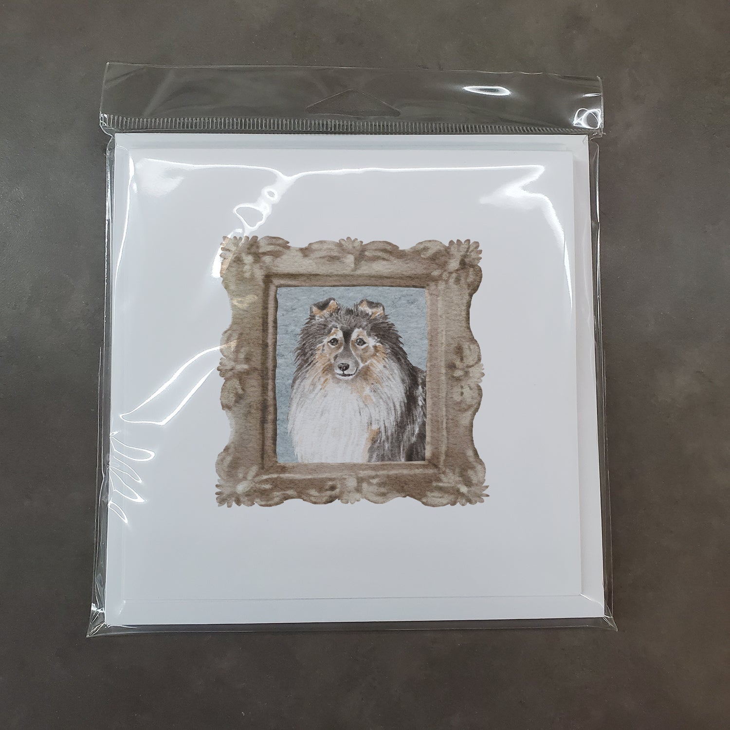 Sheltie Sable Front View 2 Pretty as a Picture Square Greeting Cards and Envelopes Pack of 8 Blank Cards with Envelopes Blank Thank You Note Greeting Cards Stationery