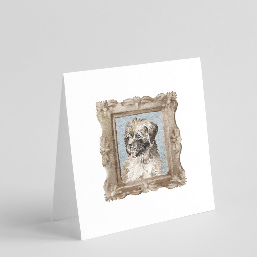 Briard Tawny Puppy Side View Pretty as a Picture Square Greeting Cards and Envelopes Pack of 8 Blank Cards with Envelopes Blank Thank You Note Greeting Cards Stationery