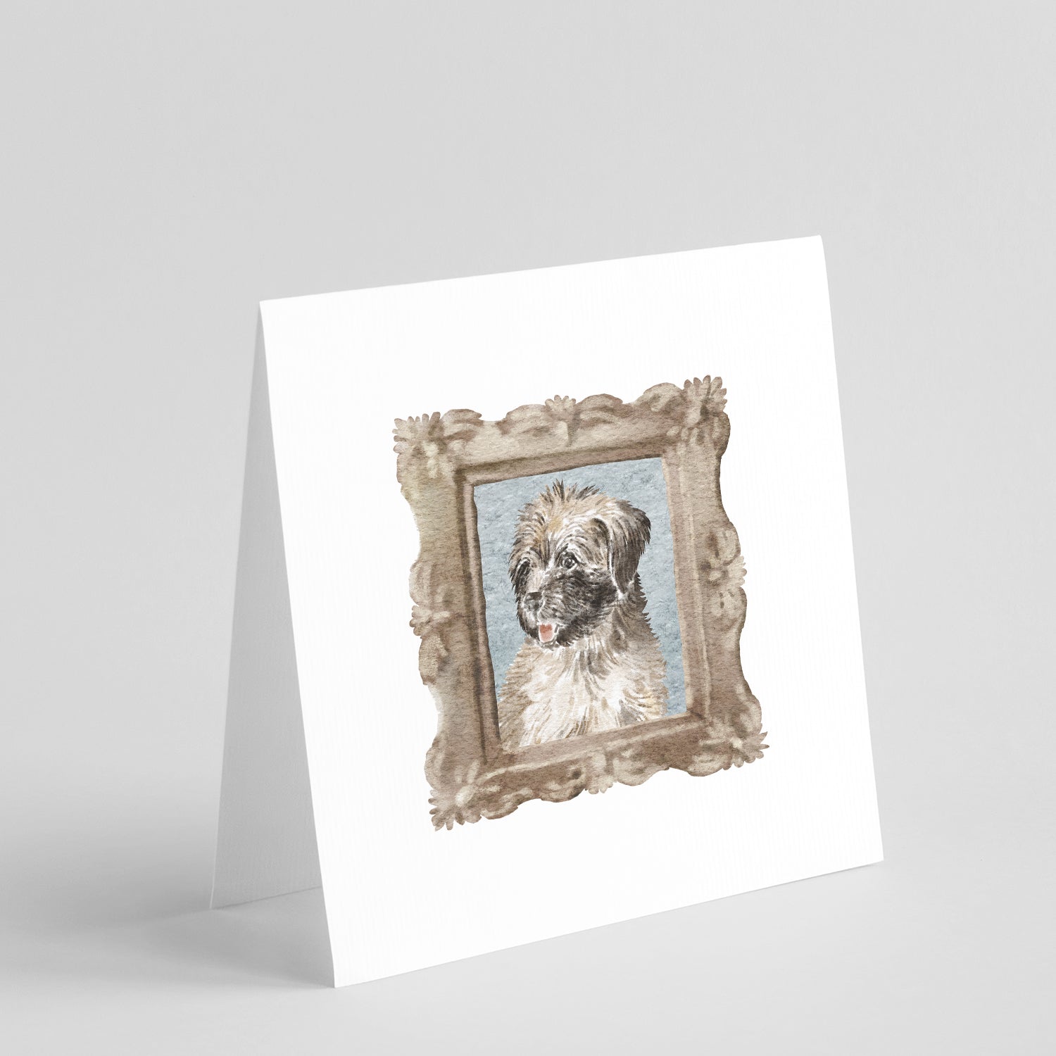Briard Tawny Puppy Side View Pretty as a Picture Square Greeting Cards and Envelopes Pack of 8 Blank Cards with Envelopes Blank Thank You Note Greeting Cards Stationery