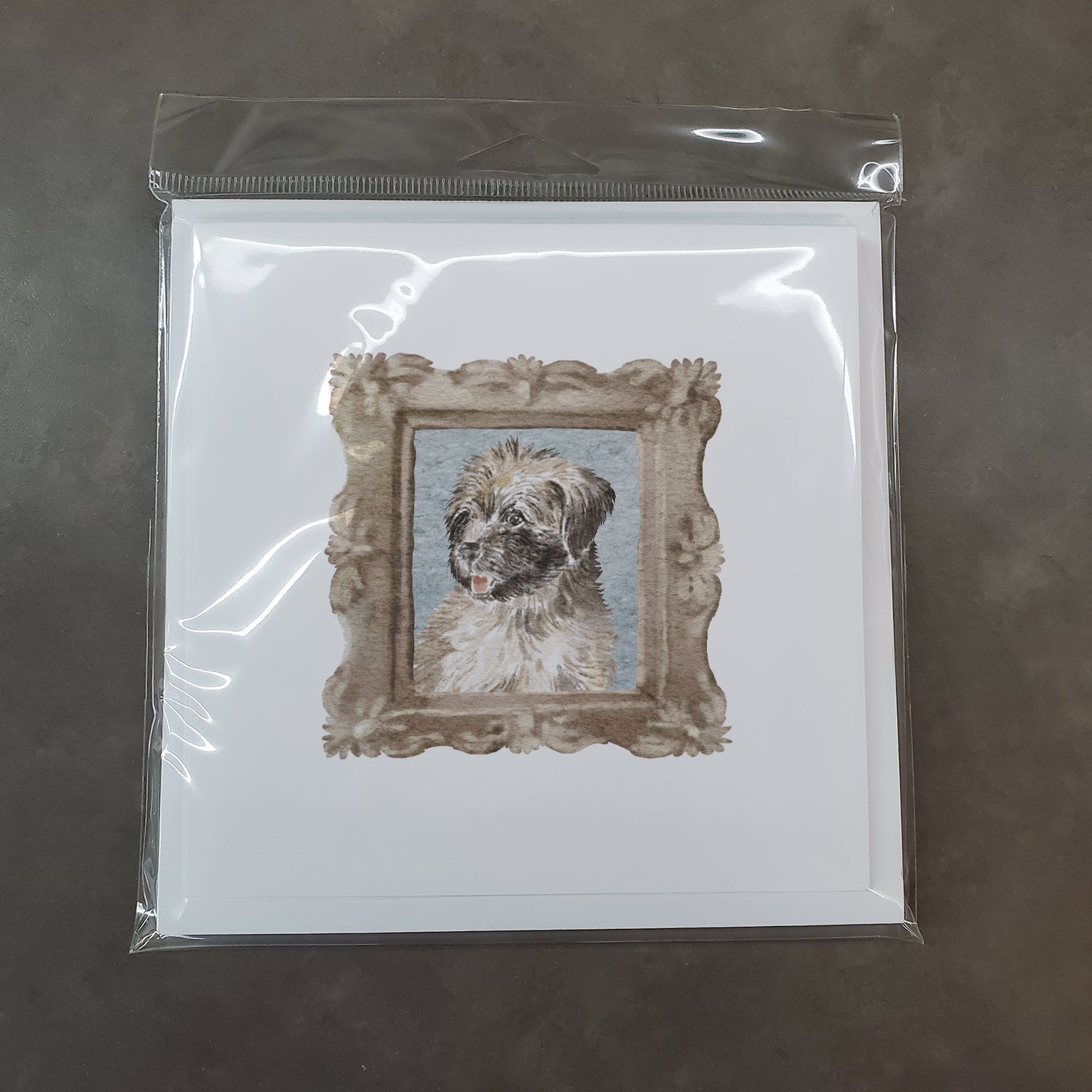 Briard Tawny Puppy Side View Pretty as a Picture Square Greeting Cards and Envelopes Pack of 8 Blank Cards with Envelopes Blank Thank You Note Greeting Cards Stationery