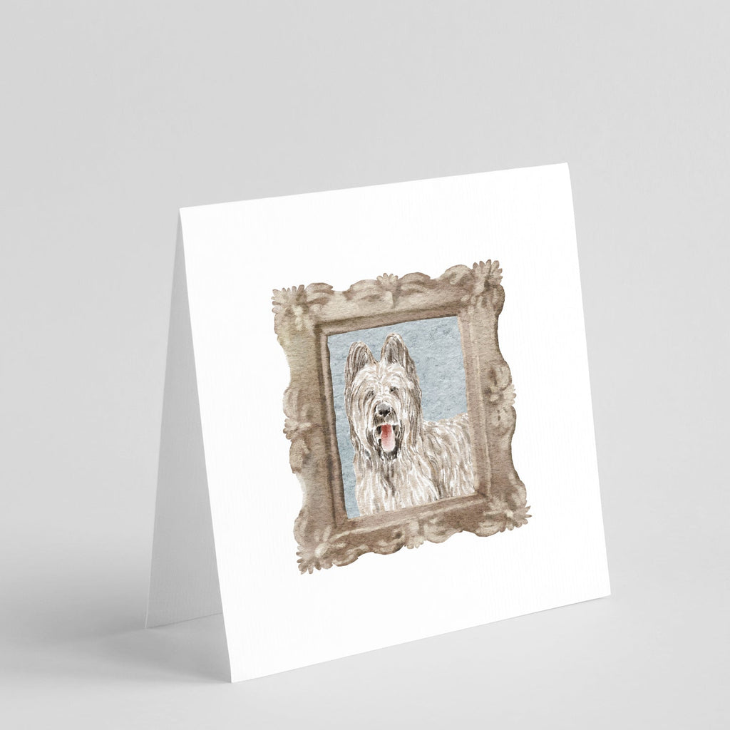 Briard Tawny Smile Pretty as a Picture Square Greeting Cards and Envelopes Pack of 8 Blank Cards with Envelopes Blank Thank You Note Greeting Cards Stationery