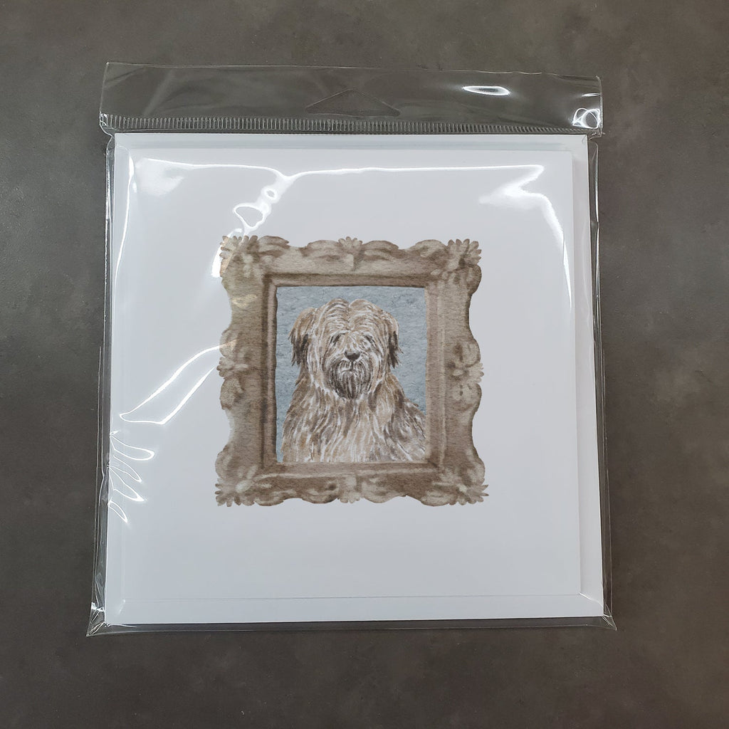 Briard Tawny Black Front View Pretty as a Picture Square Greeting Cards and Envelopes Pack of 8 Blank Cards with Envelopes Blank Thank You Note Greeting Cards Stationery