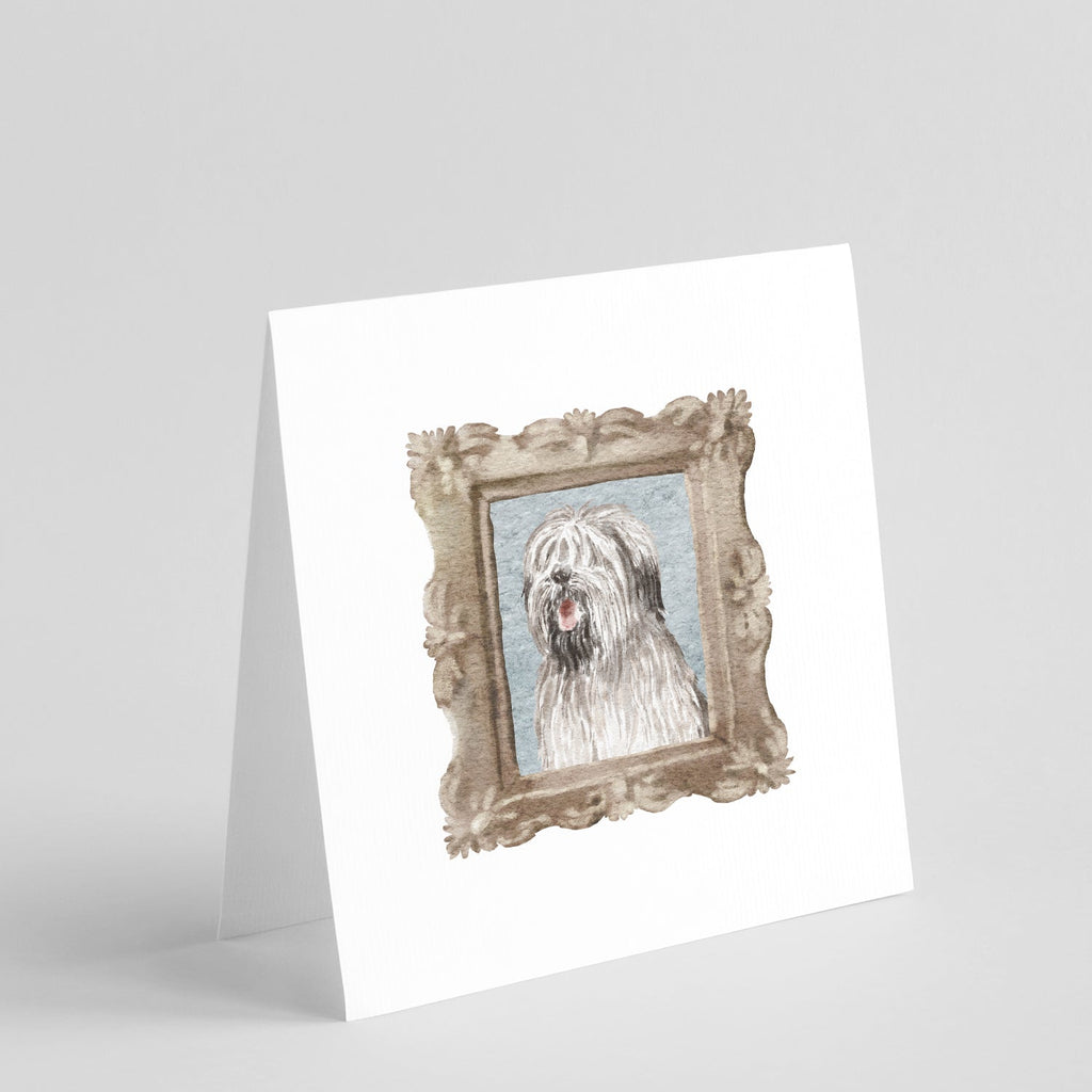Briard Black and Grey Smile Pretty as a Picture Square Greeting Cards and Envelopes Pack of 8 Blank Cards with Envelopes Blank Thank You Note Greeting Cards Stationery