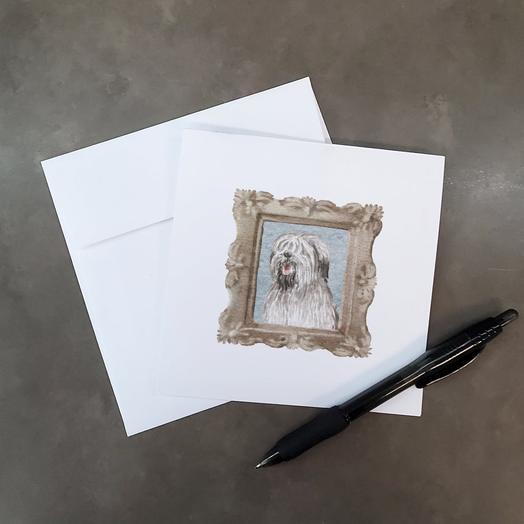 Briard Black and Grey Smile Pretty as a Picture Square Greeting Cards and Envelopes Pack of 8 Blank Cards with Envelopes Blank Thank You Note Greeting Cards Stationery