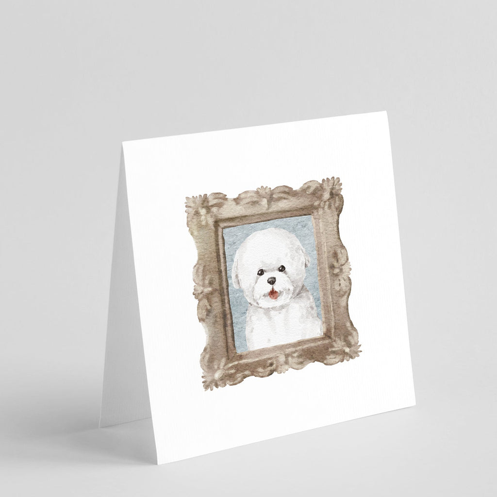 Bichon Frise Smile Pretty as a Picture Square Greeting Cards and Envelopes Pack of 8 Blank Cards with Envelopes Blank Thank You Note Greeting Cards Stationery