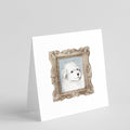 Bichon Frise Puppy Side View Pretty as a Picture Square Greeting Cards and Envelopes Pack of 8 Blank Cards with Envelopes Blank Thank You Note Greeting Cards Stationery