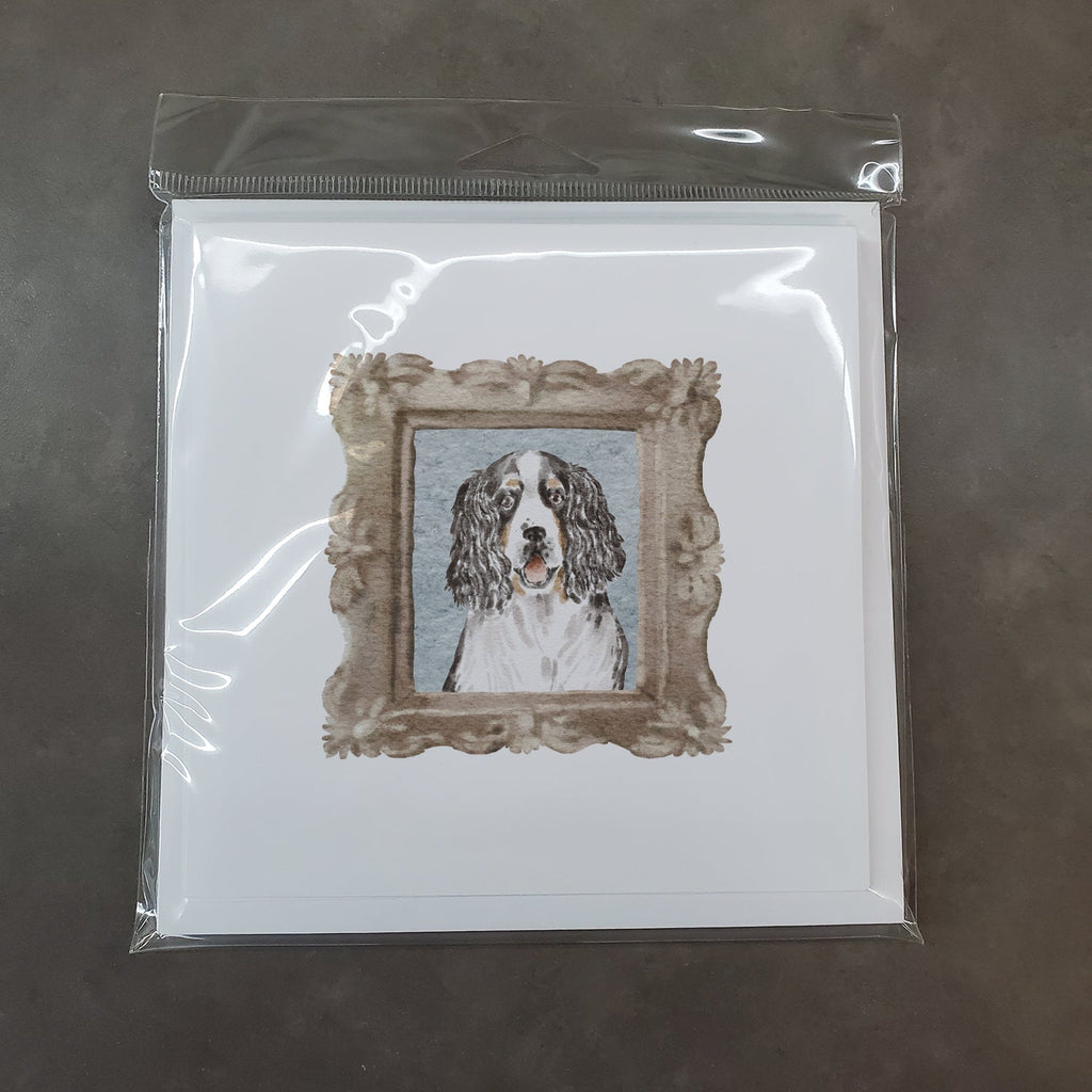 English Springer Spaniel Tricolor Smile Pretty as a Picture Square Greeting Cards and Envelopes Pack of 8 Blank Cards with Envelopes Blank Thank You Note Greeting Cards Stationery