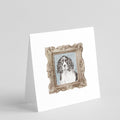 English Springer Spaniel Black White Front View Pretty as a Picture Square Greeting Cards and Envelopes Pack of 8 Blank Cards with Envelopes Blank Thank You Note Greeting Cards Stationery