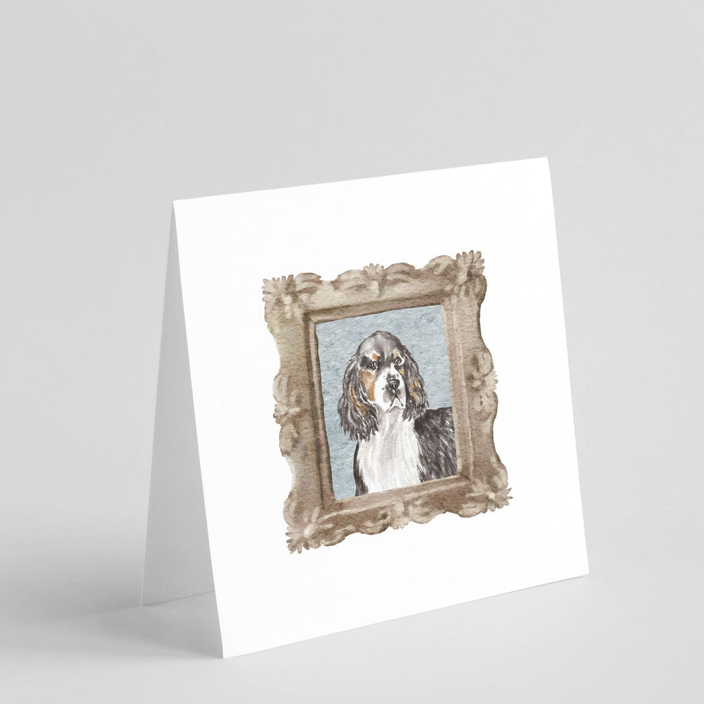 English Springer Spaniel Tricolor Front View Pretty as a Picture Square Greeting Cards and Envelopes Pack of 8 Blank Cards with Envelopes Blank Thank You Note Greeting Cards Stationery