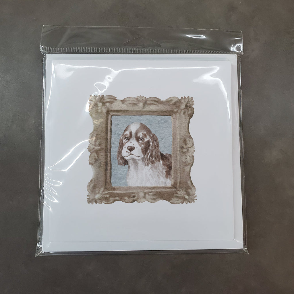 English Springer Spaniel Liver White Puppy Pretty as a Picture Square Greeting Cards and Envelopes Pack of 8 Blank Cards with Envelopes Blank Thank You Note Greeting Cards Stationery