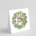 French Bulldog Fawn Christmas Wreath Square Greeting Cards and Envelopes Pack of 8 Blank Cards with Envelopes Blank Thank You Note Greeting Cards Stationery