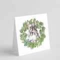 French Bulldog Blue Christmas Wreath Square Greeting Cards and Envelopes Pack of 8 Blank Cards with Envelopes Blank Thank You Note Greeting Cards Stationery