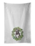French Bulldog Black Christmas Wreath Kitchen Towel Set of 2 White Dish Towels Decorative Bathroom Hand towel for Hand, Face, Hair, Yoga, Tea, Dishcloth, 19 X 28", White