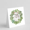 French Bulldog White Christmas Wreath Square Greeting Cards and Envelopes Pack of 8 Blank Cards with Envelopes Blank Thank You Note Greeting Cards Stationery