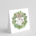 Corgi Puppy Sable Christmas Wreath Square Greeting Cards and Envelopes Pack of 8 Blank Cards with Envelopes Blank Thank You Note Greeting Cards Stationery