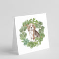 Beagle Puppy Christmas Wreath Square Greeting Cards and Envelopes Pack of 8 Blank Cards with Envelopes Blank Thank You Note Greeting Cards Stationery