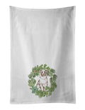 Australian Shepherd Red Merle Christmas Wreath Kitchen Towel Set of 2 White Dish Towels Decorative Bathroom Hand towel for Hand, Face, Hair, Yoga, Tea, Dishcloth, 19 X 28", White