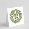 Dachshund Red Puppy Christmas Wreath Square Greeting Cards and Envelopes Pack of 8 Blank Cards with Envelopes Blank Thank You Note Greeting Cards Stationery