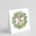 Dachshund Red Christmas Wreath Square Greeting Cards and Envelopes Pack of 8 Blank Cards with Envelopes Blank Thank You Note Greeting Cards Stationery