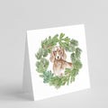 Dachshund Red Longhaired Christmas Wreath Square Greeting Cards and Envelopes Pack of 8 Blank Cards with Envelopes Blank Thank You Note Greeting Cards Stationery