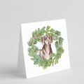 Dachshund Chocolate and Tan Christmas Wreath Square Greeting Cards and Envelopes Pack of 8 Blank Cards with Envelopes Blank Thank You Note Greeting Cards Stationery