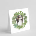 Cavalier Spaniel Tricolor Christmas Wreath Square Greeting Cards and Envelopes Pack of 8 Blank Cards with Envelopes Blank Thank You Note Greeting Cards Stationery