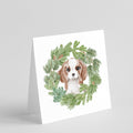 Cavalier Spaniel Puppy Blenheim Christmas Wreath Square Greeting Cards and Envelopes Pack of 8 Blank Cards with Envelopes Blank Thank You Note Greeting Cards Stationery