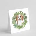 Cavalier Spaniel Blenheim Puppy Smiling Christmas Wreath Square Greeting Cards and Envelopes Pack of 8 Blank Cards with Envelopes Blank Thank You Note Greeting Cards Stationery
