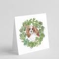 Cavalier Spaniel Blenheim Christmas Wreath Square Greeting Cards and Envelopes Pack of 8 Blank Cards with Envelopes Blank Thank You Note Greeting Cards Stationery