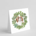 Cavalier Spaniel Blenheim Puppy Wide Eyed Christmas Wreath Square Greeting Cards and Envelopes Pack of 8 Blank Cards with Envelopes Blank Thank You Note Greeting Cards Stationery