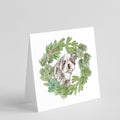 Bulldog Lilac Puppy Christmas Wreath Square Greeting Cards and Envelopes Pack of 8 Blank Cards with Envelopes Blank Thank You Note Greeting Cards Stationery