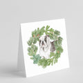 Bulldog Brindled Christmas Wreath Square Greeting Cards and Envelopes Pack of 8 Blank Cards with Envelopes Blank Thank You Note Greeting Cards Stationery