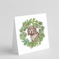 Cocker Spaniel Puppy Liver Christmas Wreath Square Greeting Cards and Envelopes Pack of 8 Blank Cards with Envelopes Blank Thank You Note Greeting Cards Stationery