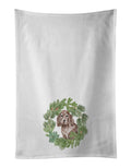 Cocker Spaniel Puppy Liver Christmas Wreath Kitchen Towel Set of 2 White Dish Towels Decorative Bathroom Hand towel for Hand, Face, Hair, Yoga, Tea, Dishcloth, 19 X 28", White
