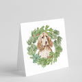 Cocker Spaniel Golden Christmas Wreath Square Greeting Cards and Envelopes Pack of 8 Blank Cards with Envelopes Blank Thank You Note Greeting Cards Stationery