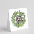 Cocker Spaniel Black Christmas Wreath Square Greeting Cards and Envelopes Pack of 8 Blank Cards with Envelopes Blank Thank You Note Greeting Cards Stationery