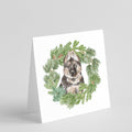 German Shepherd Puppy Christmas Wreath Square Greeting Cards and Envelopes Pack of 8 Blank Cards with Envelopes Blank Thank You Note Greeting Cards Stationery