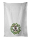 German Shepherd Puppy Christmas Wreath Kitchen Towel Set of 2 White Dish Towels Decorative Bathroom Hand towel for Hand, Face, Hair, Yoga, Tea, Dishcloth, 19 X 28", White