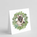 German Shepherd Christmas Wreath Square Greeting Cards and Envelopes Pack of 8 Blank Cards with Envelopes Blank Thank You Note Greeting Cards Stationery