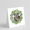Rottweiler Christmas Wreath Square Greeting Cards and Envelopes Pack of 8 Blank Cards with Envelopes Blank Thank You Note Greeting Cards Stationery